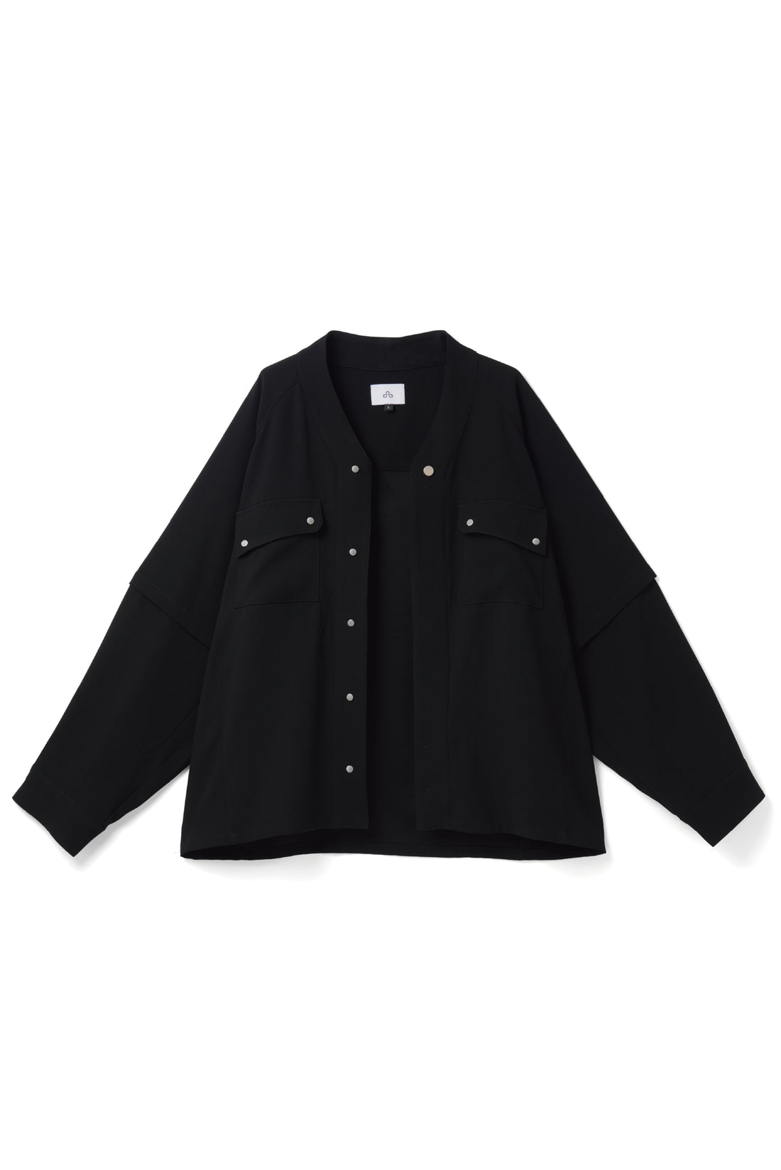 NO COLLAR UNIFORM SHIRT (Black)