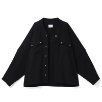 NO COLLAR UNIFORM SHIRT (Black)