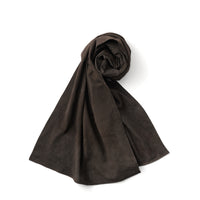 GOAT SUEDE LEATHER STOLE (BROWN)