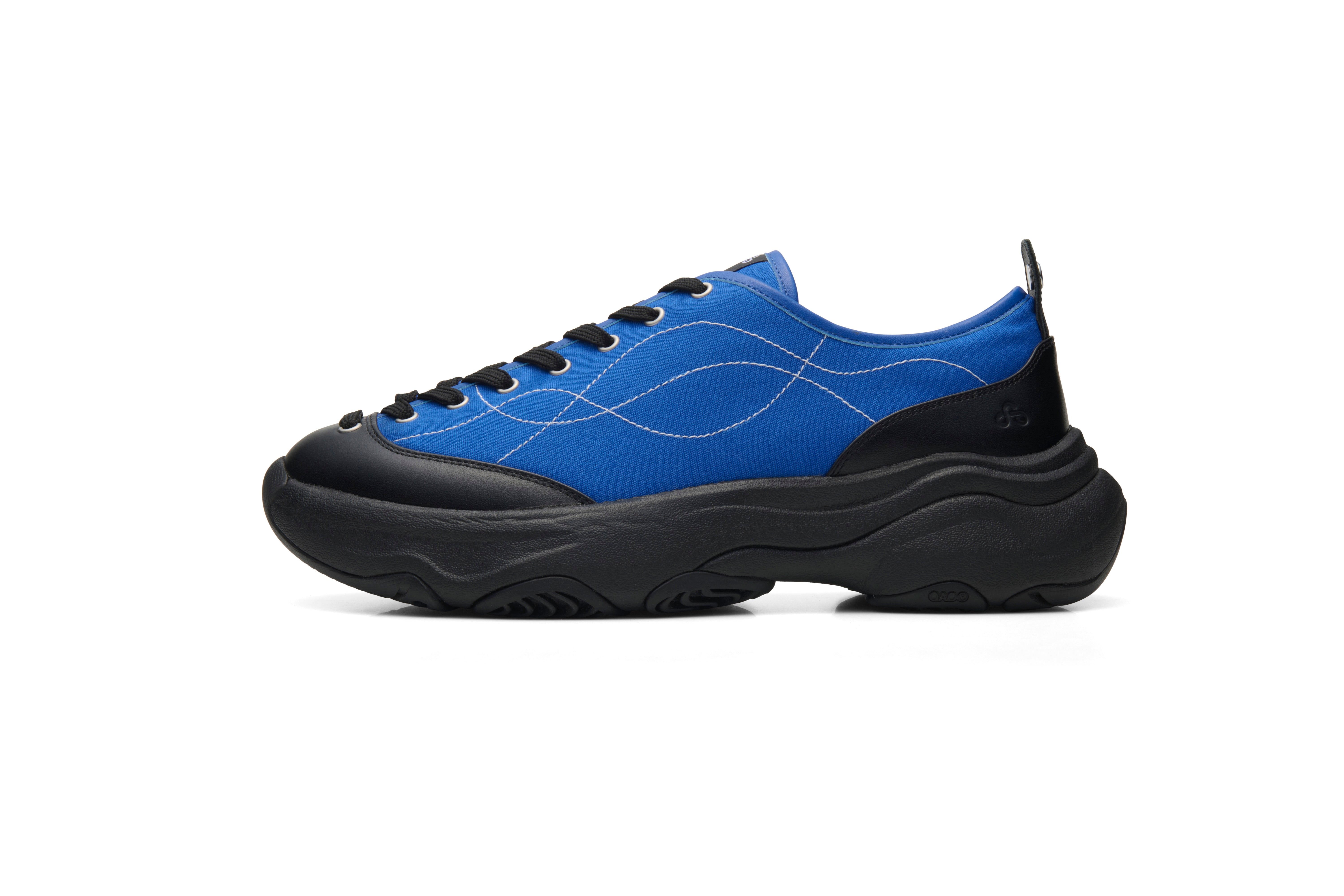 SUNLIGHT PRIMA Blue | Leather & Canvas Platform Sneakers | OAO 