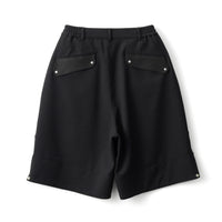 フットウェアブランドOAO(オーエーオー)のショーツLES ARCS SHORTS BLACK(レザルクショーツ)