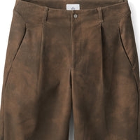 ARC TROUSERS (Brown Faux Leather)