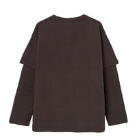 COTTON DYED LAYERED T-SHIRT (Brown)