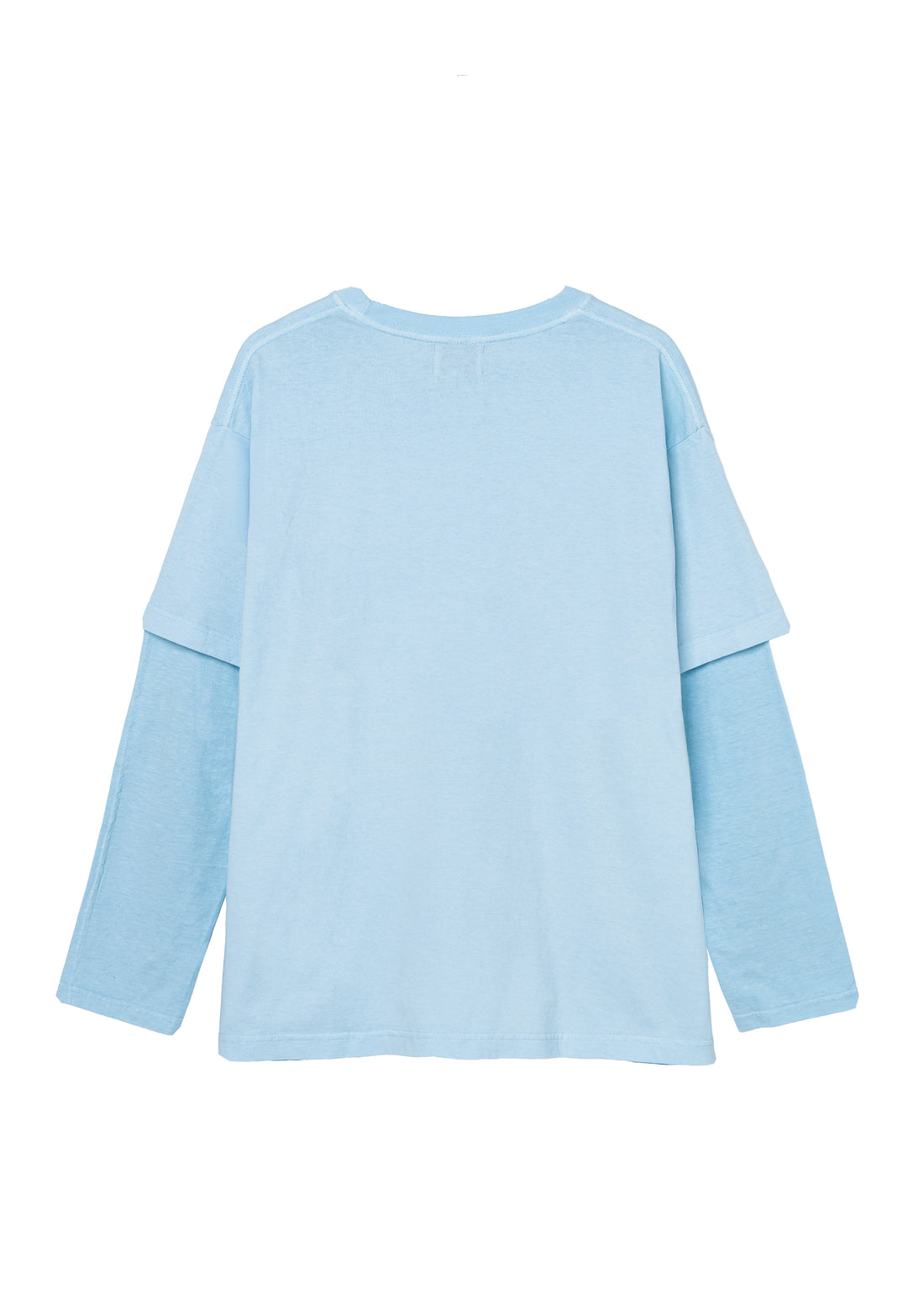 COTTON DYED LAYERED T-SHIRT (Light Blue)