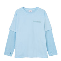 COTTON DYED LAYERED T-SHIRT (Light Blue)