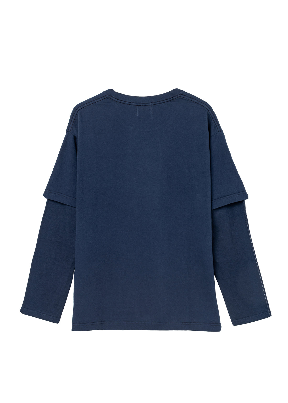 COTTON DYED LAYERED T-SHIRT (Navy)