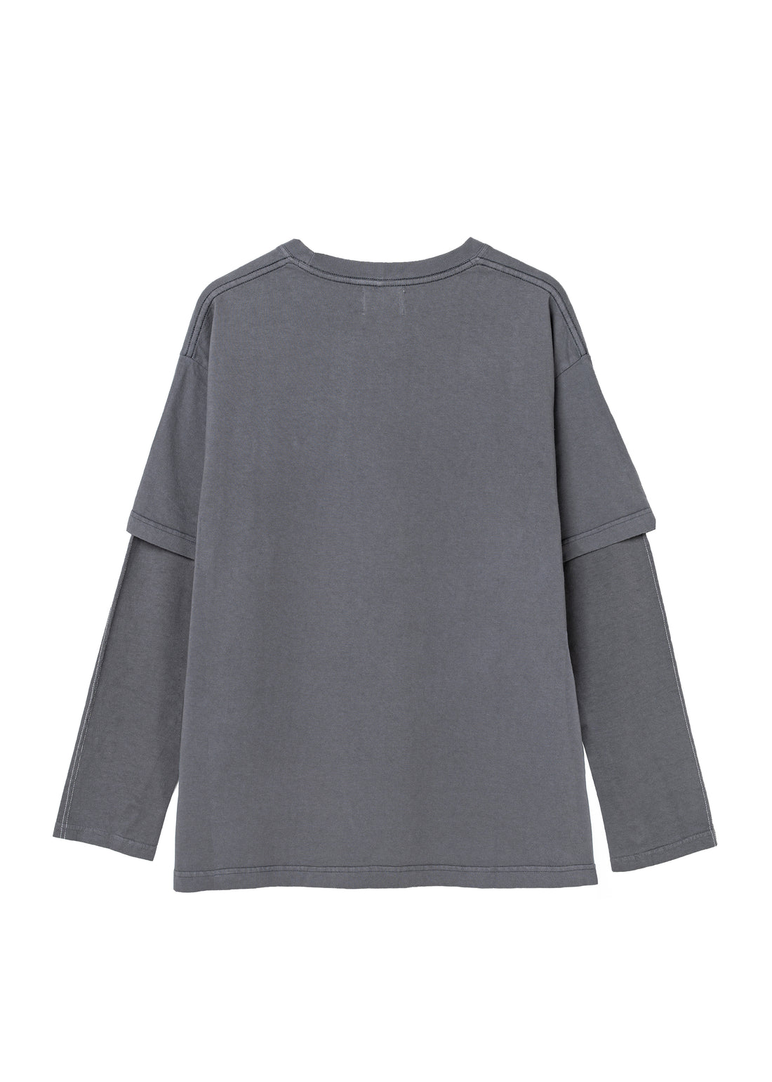 COTTON DYED LAYERED T-SHIRT (Gray)