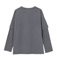COTTON DYED LAYERED T-SHIRT (Gray)