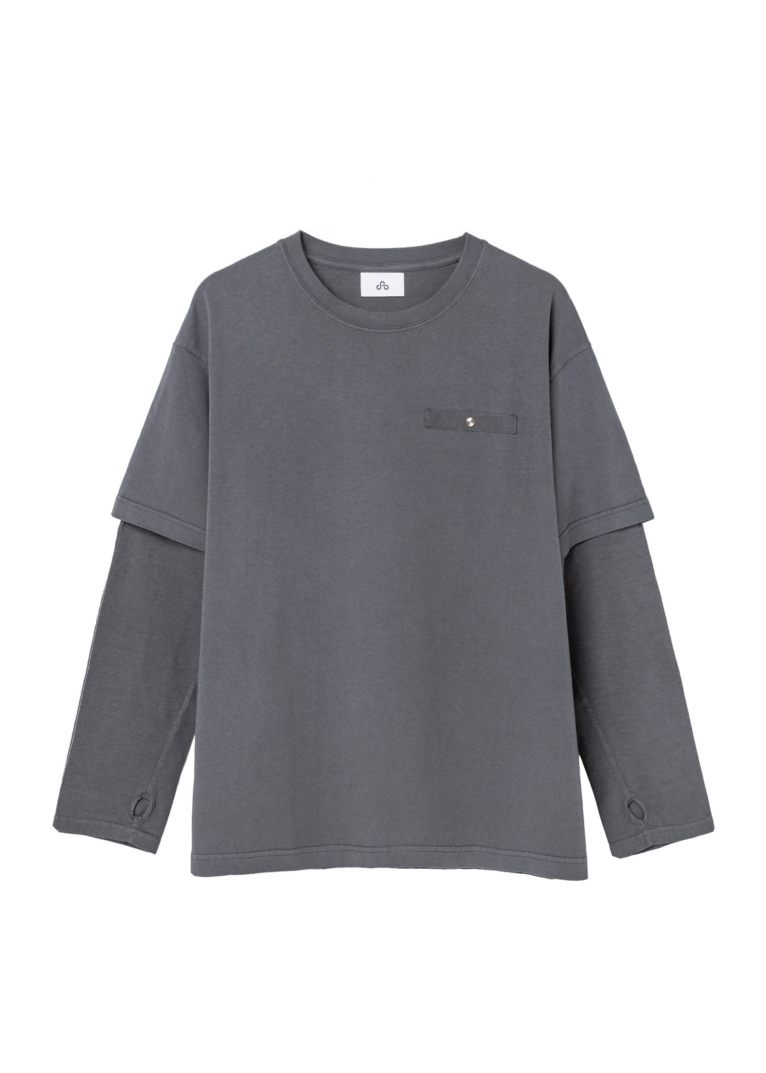 COTTON DYED LAYERED T-SHIRT (Gray)
