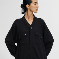 NO COLLAR UNIFORM SHIRT (Black)