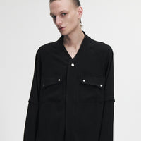 NO COLLAR UNIFORM SHIRT (Black)