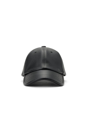OAO Official Online Store】TRIMMED CAP-Black Faux Leather | OAO