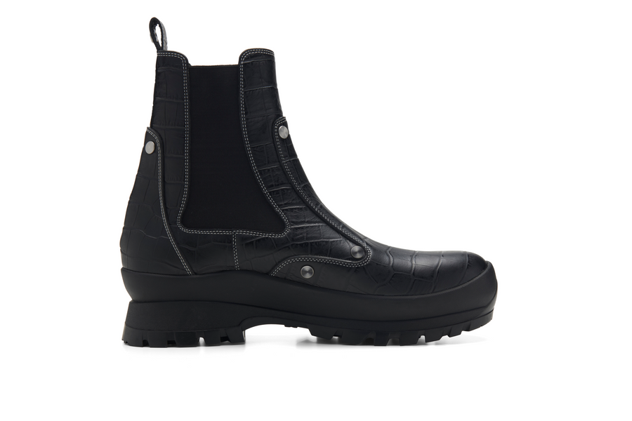 OAO公式ストア】LES ARCS BOOTS Embossed Black (レザルクブーツ OAO公式ストア】LES ARCS BOOTS Embossed Black (レザルクブーツ
