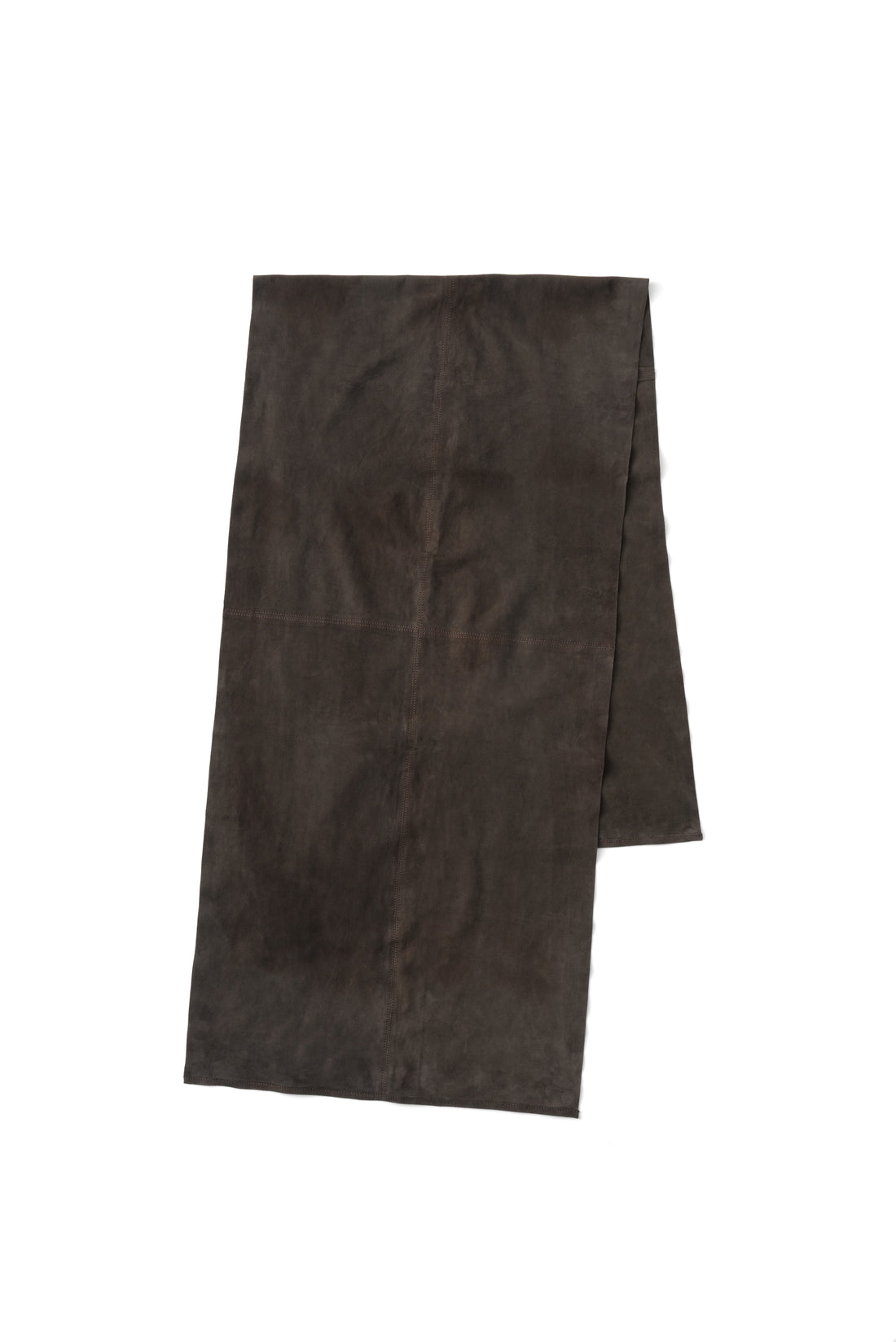 GOAT SUEDE LEATHER STOLE (BROWN)
