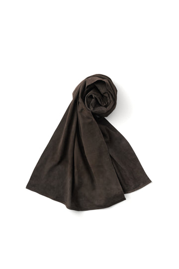 GOAT SUEDE LEATHER STOLE (BROWN)