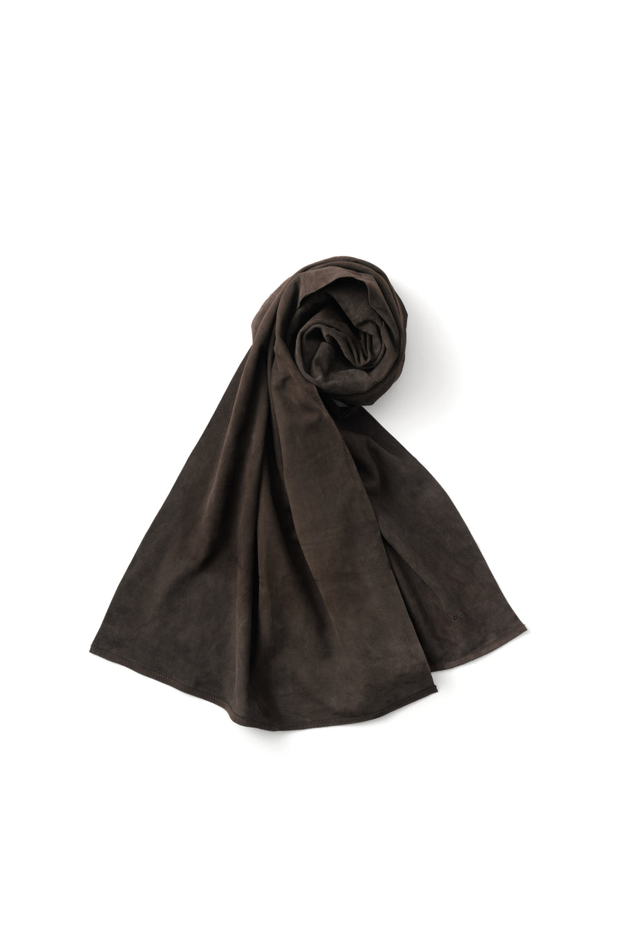 GOAT SUEDE LEATHER STOLE (BROWN)
