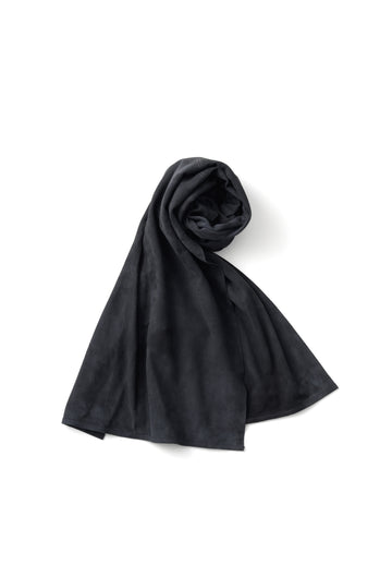 GOAT SUEDE LEATHER STOLE (BLACK)