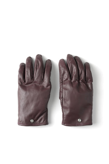 SMOOTH LAMB LEATHER GLOVE (WINE RED)