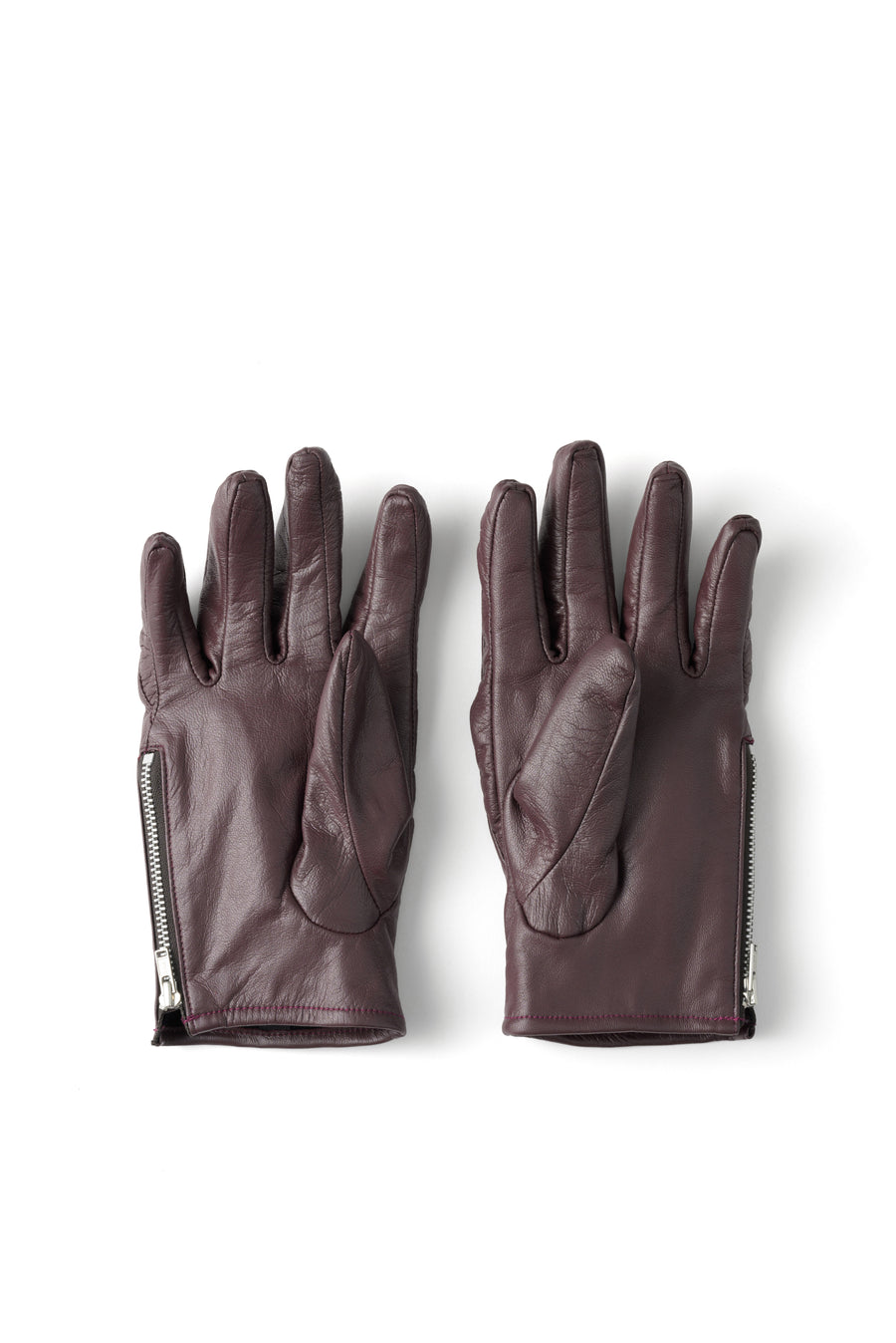 SMOOTH LAMB LEATHER GLOVE (WINE RED)