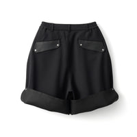 フットウェアブランドOAO(オーエーオー)のショーツLES ARCS SHORTS BLACK(レザルクショーツ)