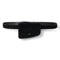 SUEDE LEATHER BELT BAG (Black)