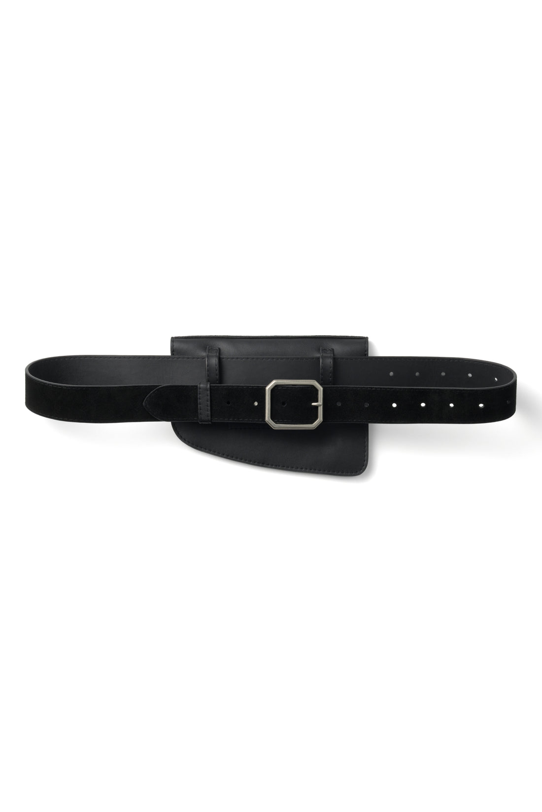 SUEDE LEATHER BELT BAG (Black)