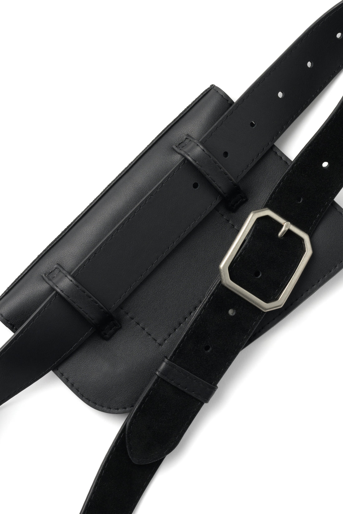 SUEDE LEATHER BELT BAG (Black)