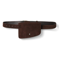 SUEDE LEATHER BELT BAG (Brown)