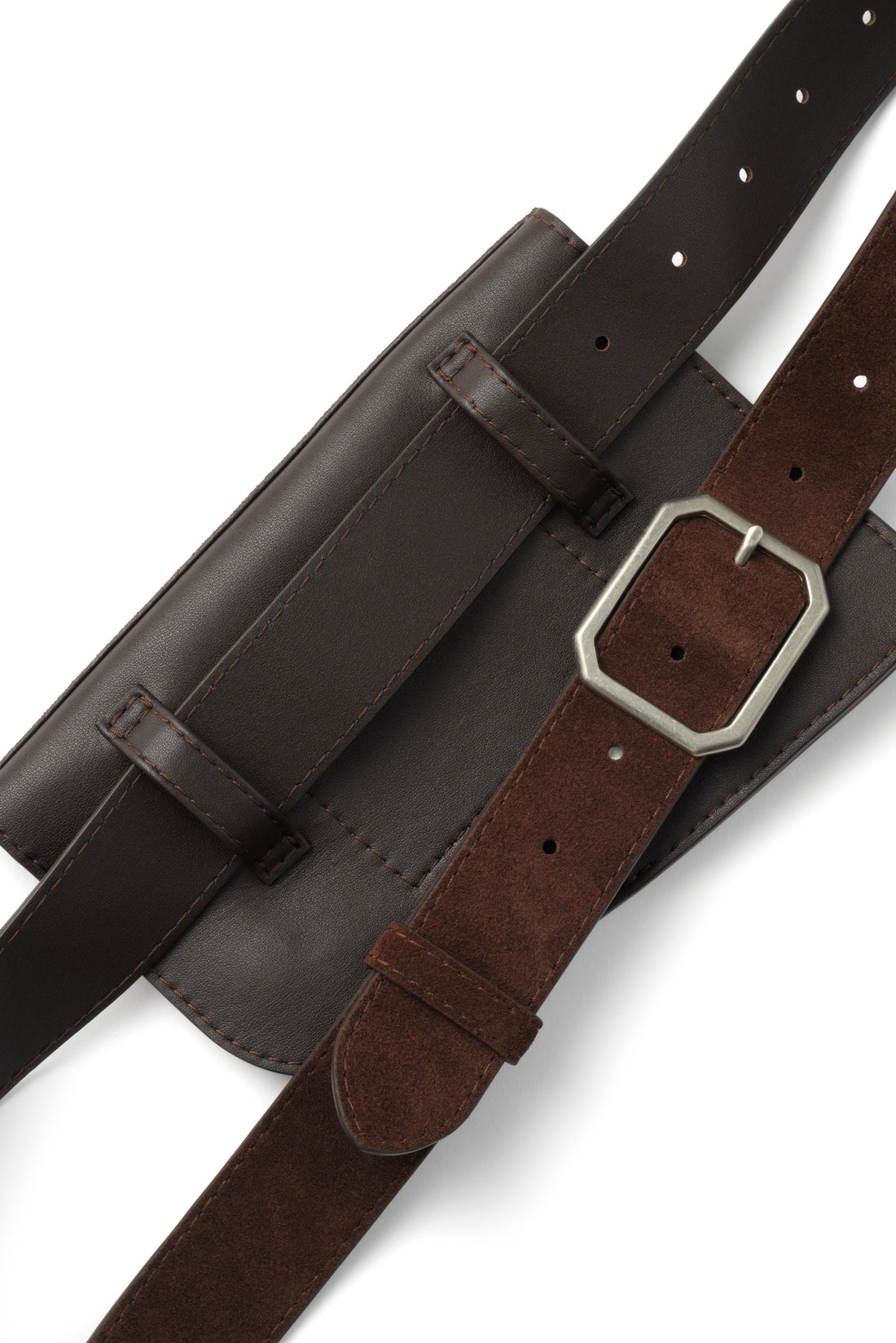 SUEDE LEATHER BELT BAG (Brown)