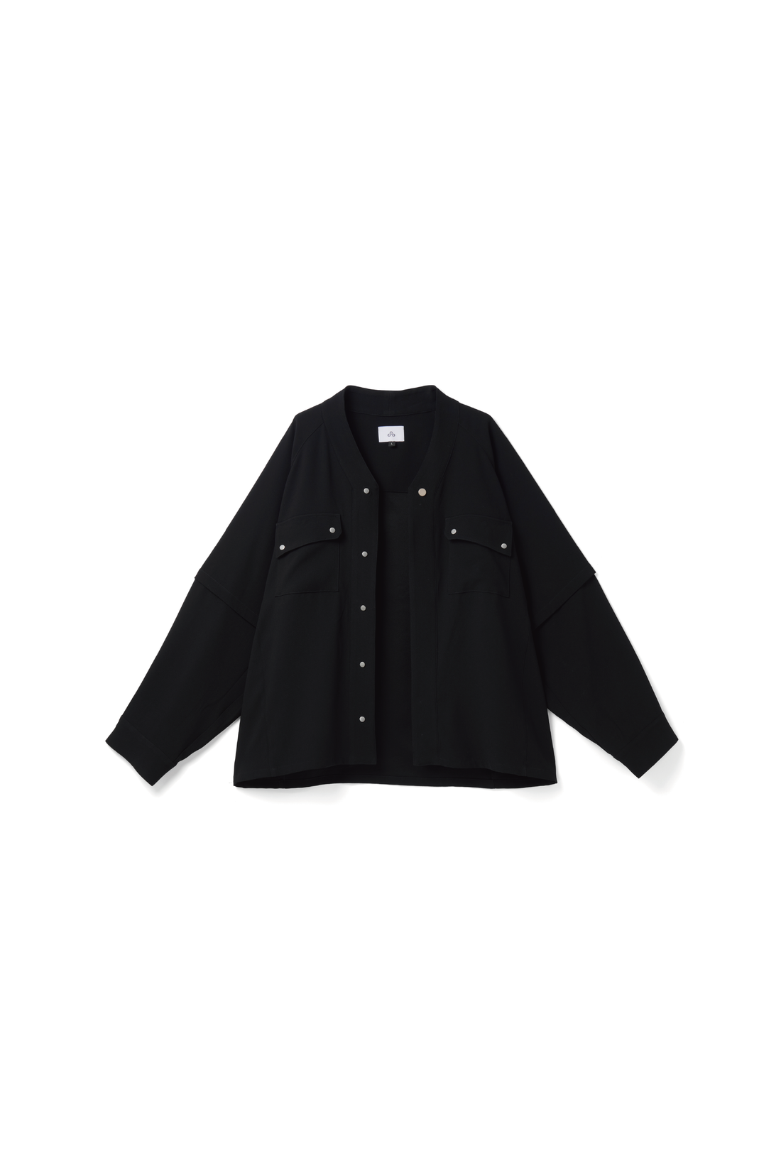 NO COLLAR UNIFORM SHIRT (Black)