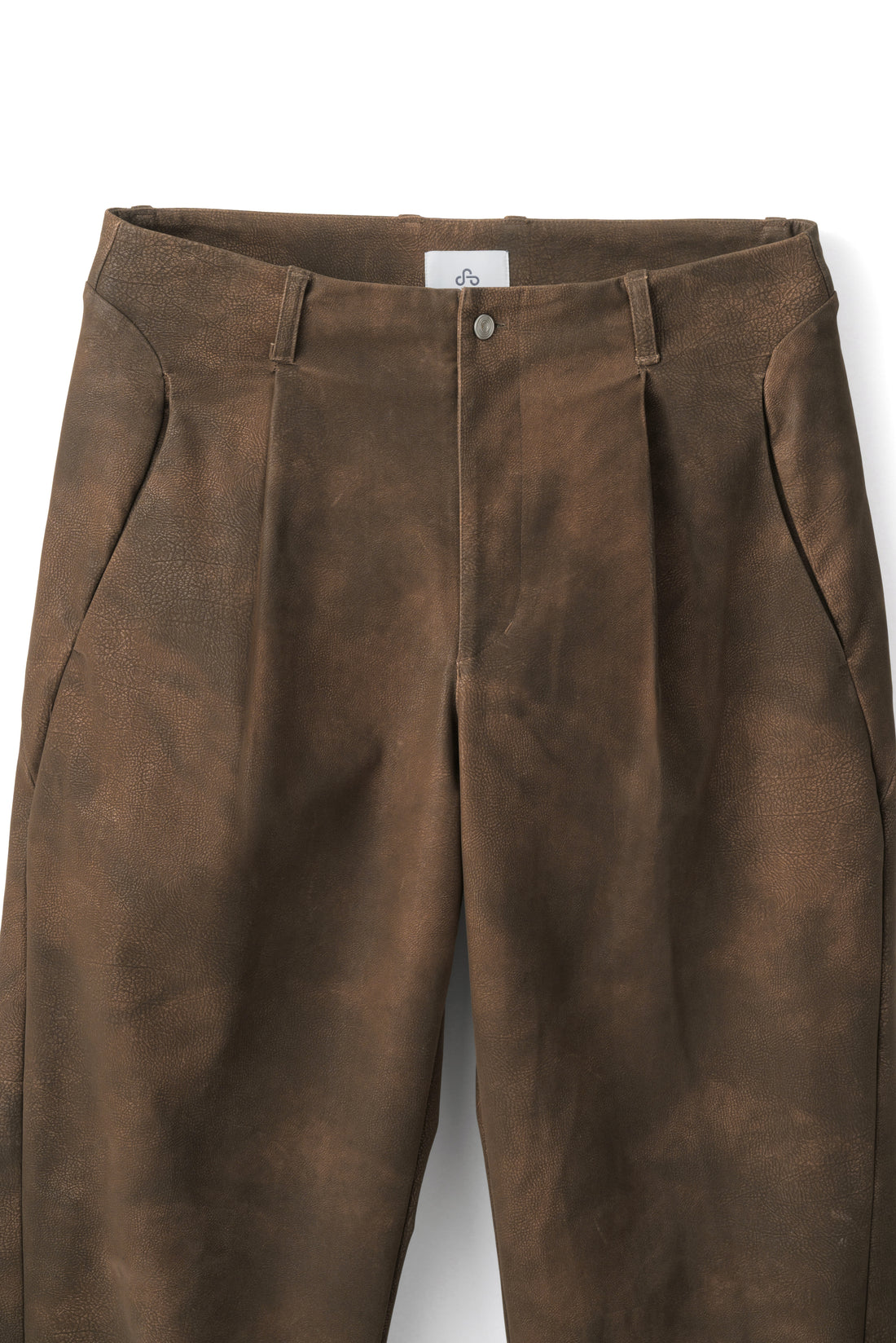 ARC TROUSERS (Brown Faux Leather)