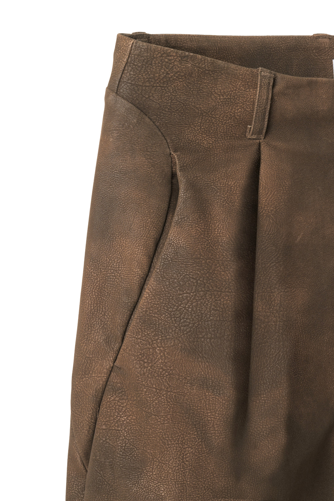 ARC TROUSERS (Brown Faux Leather)