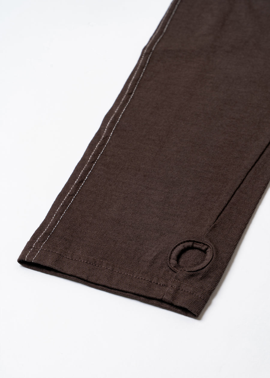 COTTON DYED LAYERED T-SHIRT (Brown)