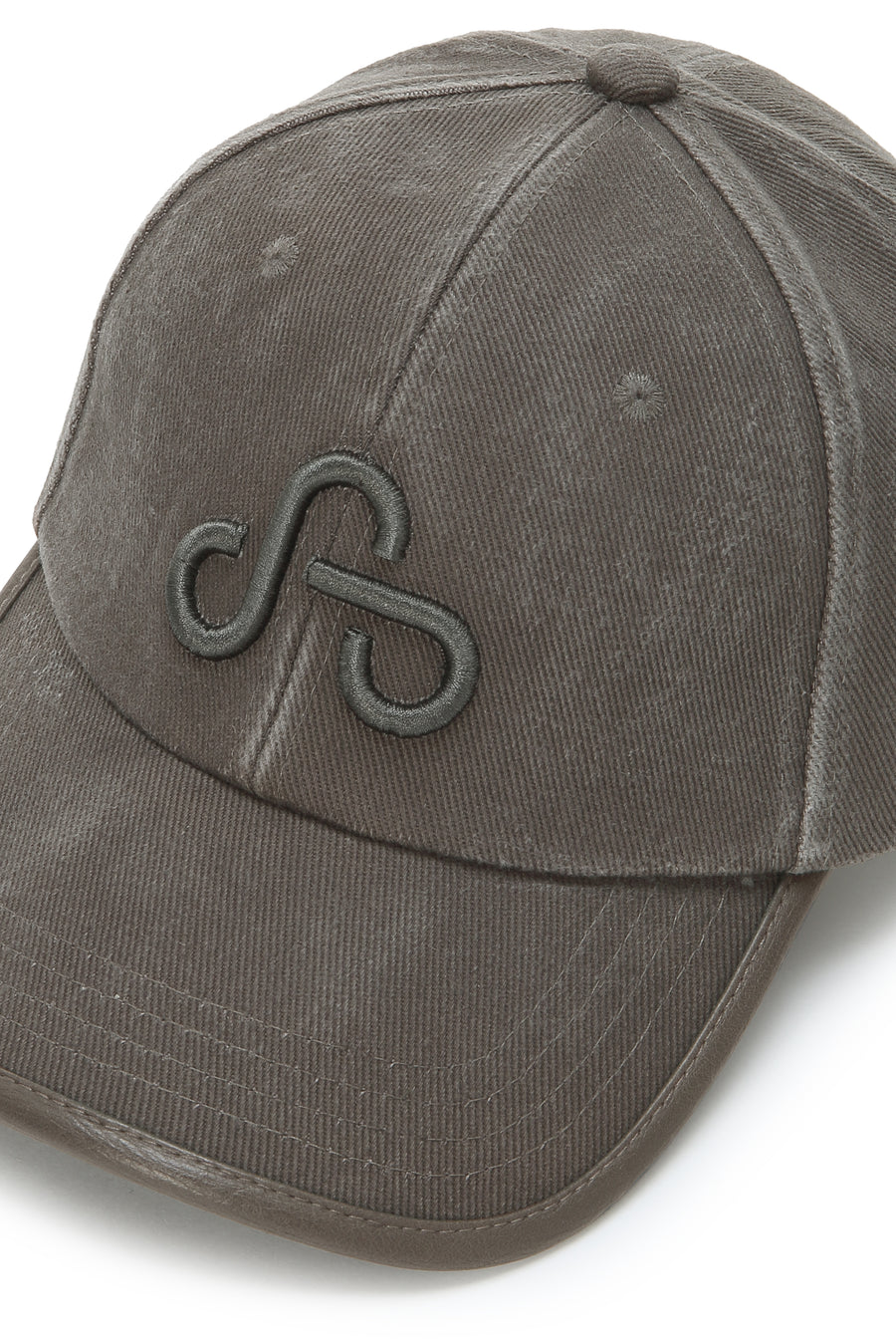 WASHED TRIMMED CAP (DARK GRAY)