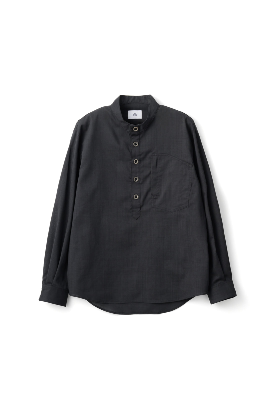 LOOP BUTTON PULLOVER SHIRT (Black)