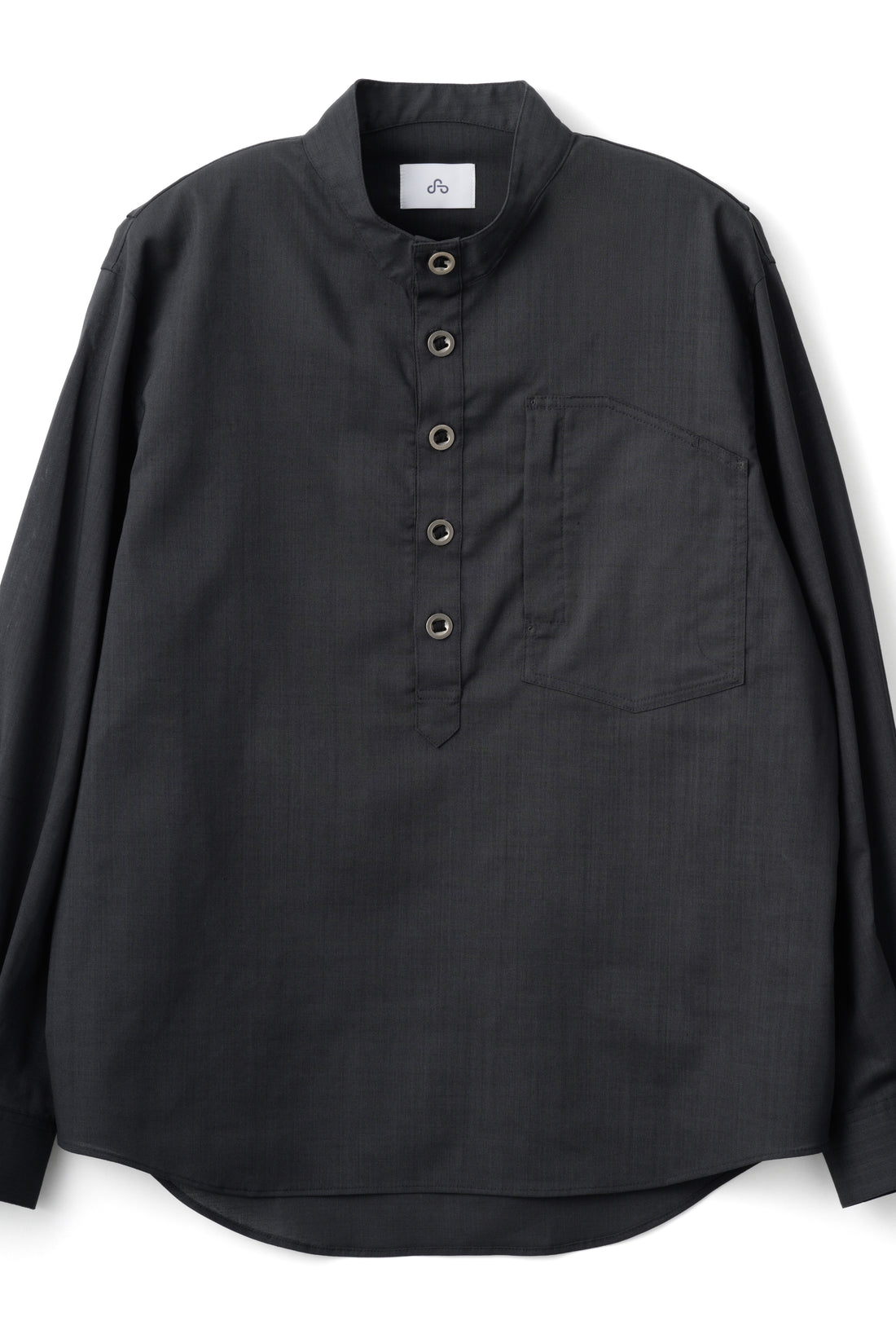 LOOP BUTTON PULLOVER SHIRT (Black)