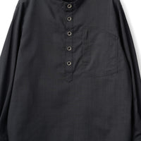 LOOP BUTTON PULLOVER SHIRT (Black)