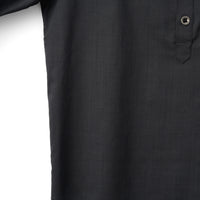 LOOP BUTTON PULLOVER SHIRT (Black)