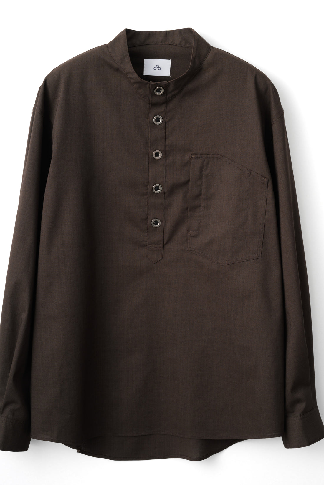 LOOP BUTTON PULLOVER SHIRT (Brown)