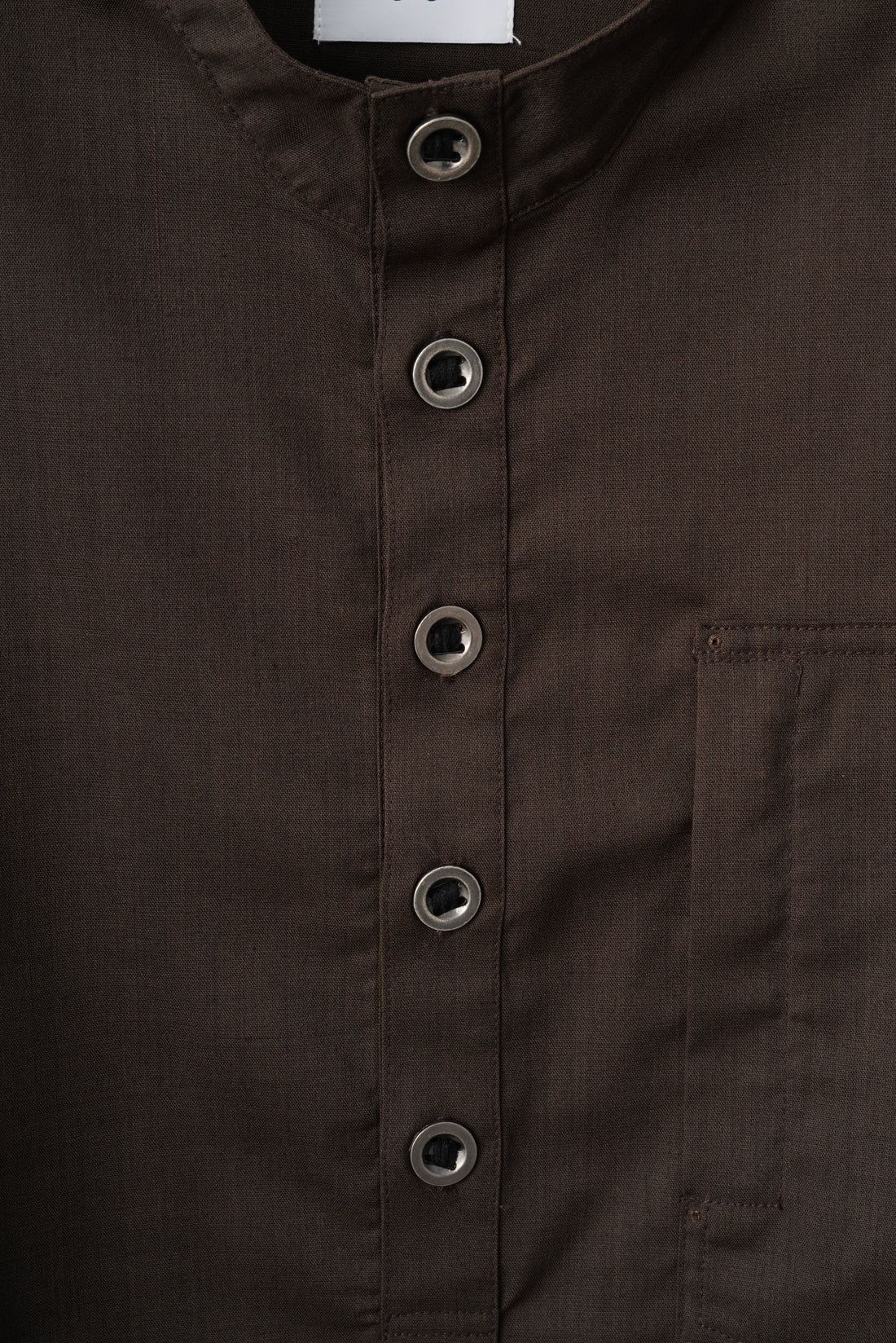 LOOP BUTTON PULLOVER SHIRT (Brown)