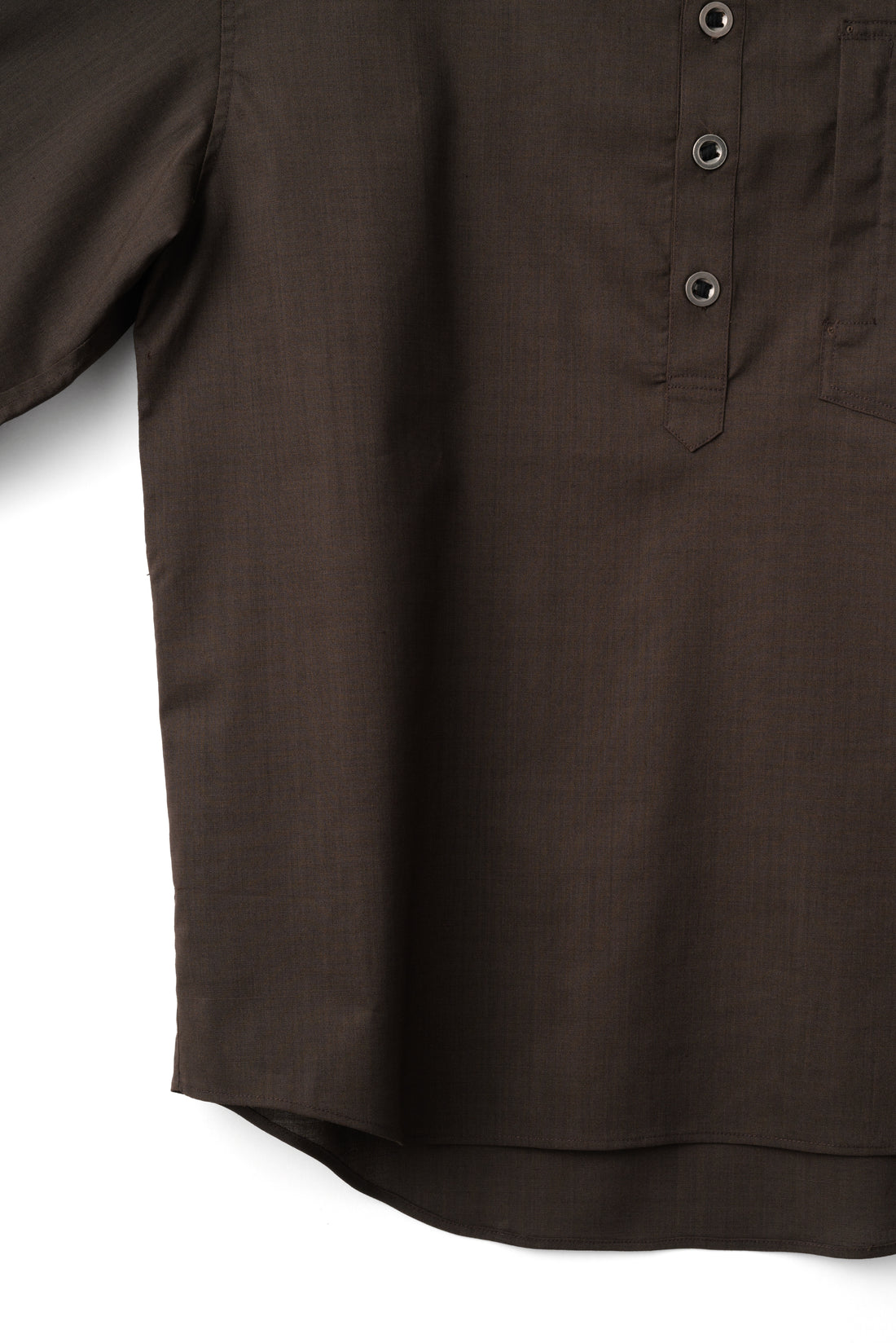 LOOP BUTTON PULLOVER SHIRT (Brown)