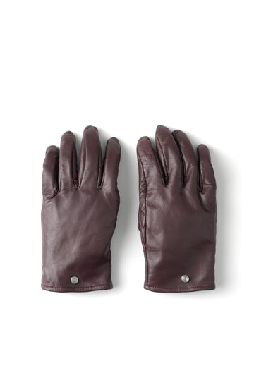 SMOOTH LAMB LEATHER GLOVES (WINE RED)